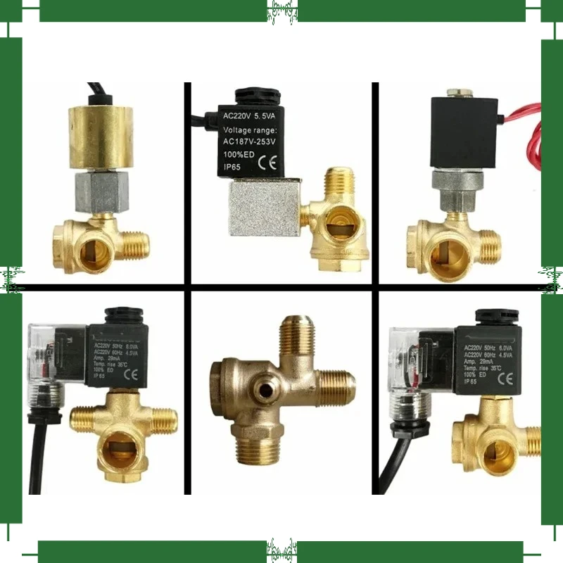 Silent Oil Free Air Compressor Replacement Parts 220V 380V Electromagnetic Solenoid Check Valve Power Off Pressure Relief Valve