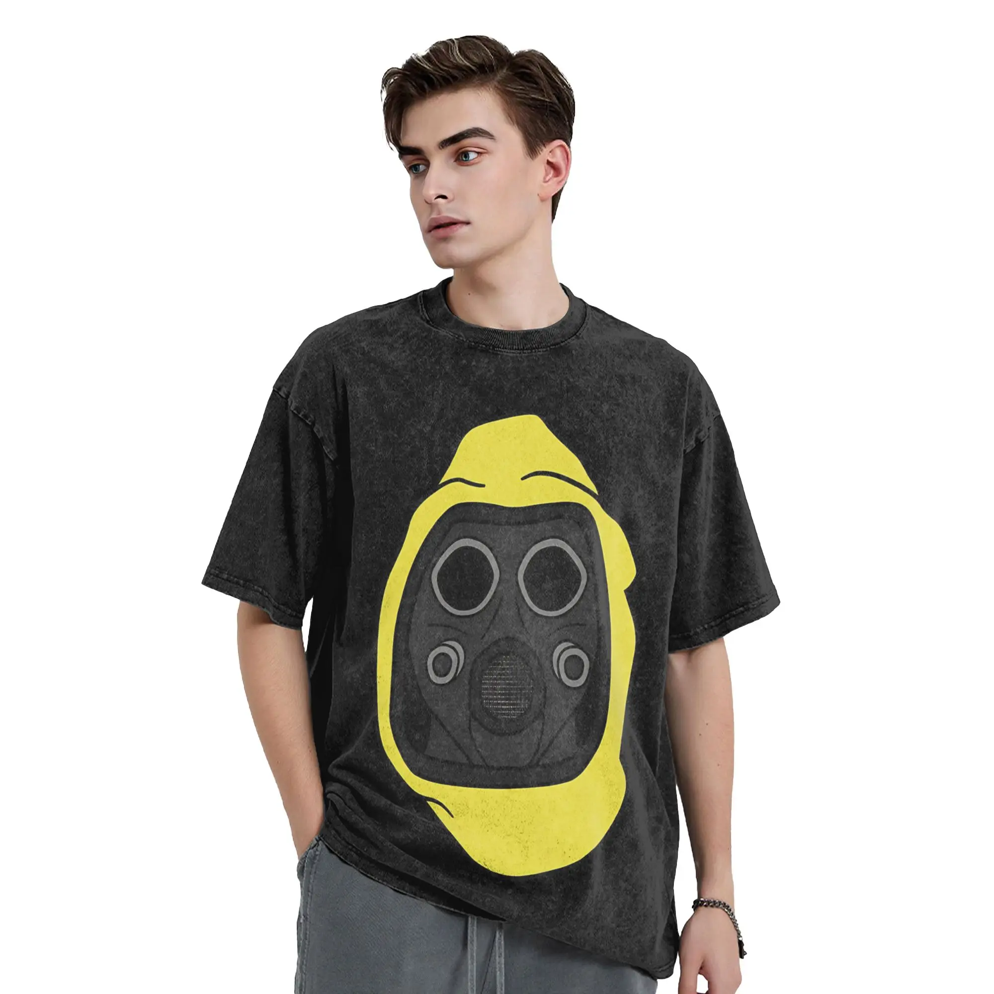 Washed T Shirts The Backrooms Hazmat Employee Vintage T-Shirt High Street  Streetwear Cotton Printed Tops Tops Tees