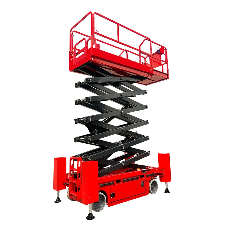 6-14m Mobile Elevator 500kg Hydraulic Scissor Lift Platform  Self-propelled Hydraulic Electric Scissor Lift Platform