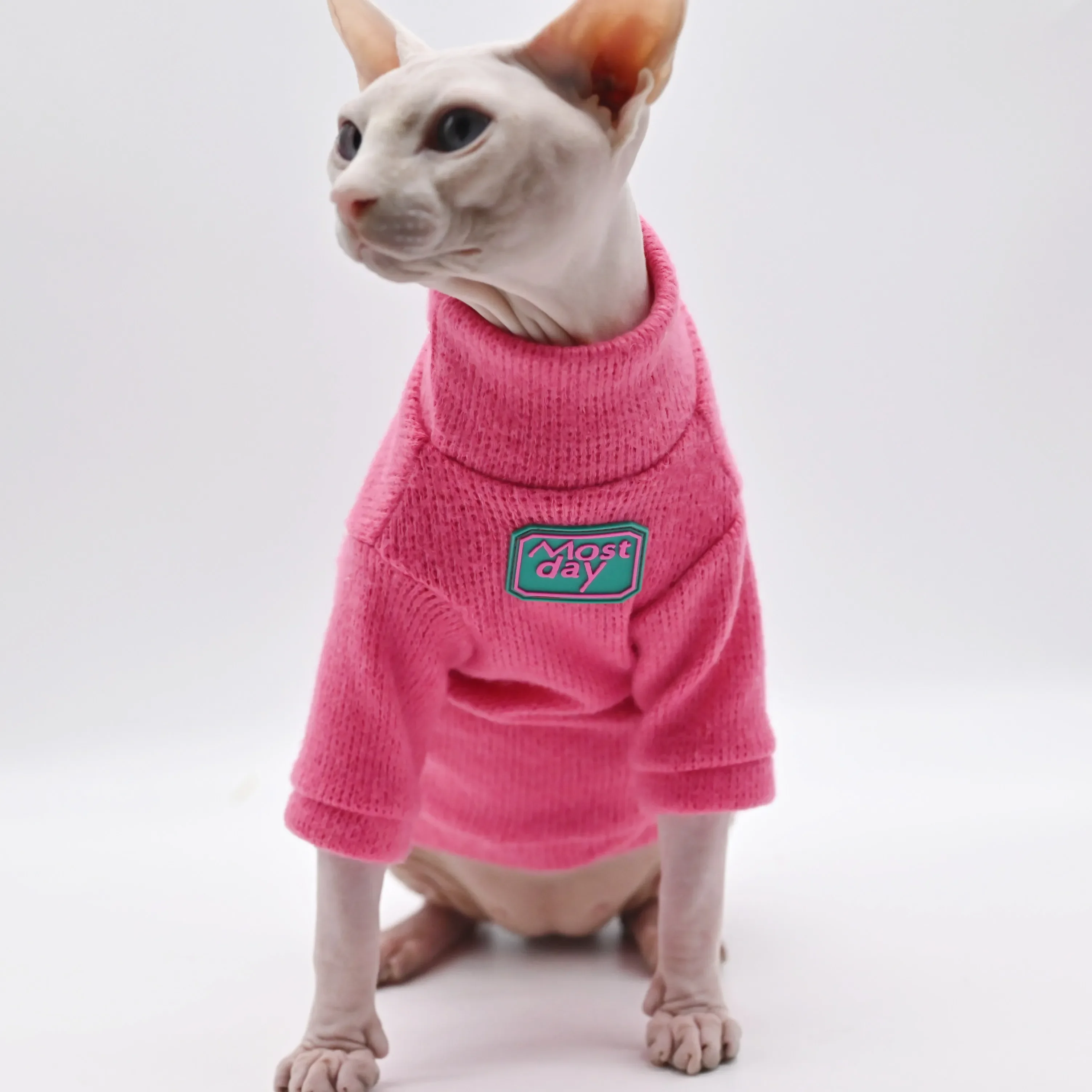 

DUOMASUMI-Devon Sphynx Cat Clothes, Fashion Kitty, Soft and Comfort, Winter Hairless Cat Clothes