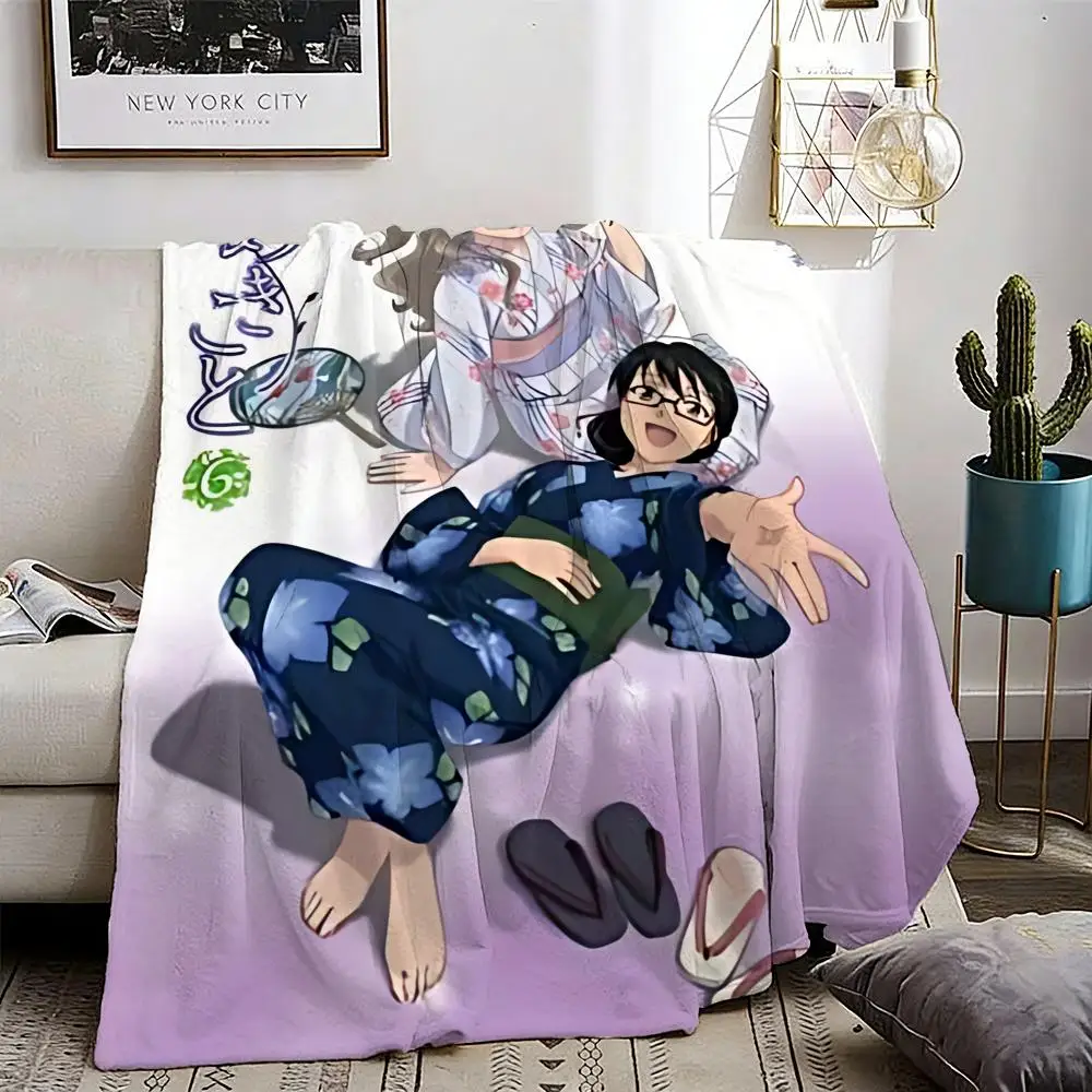 Anime Whispered Words Throw Lightweight 240g Flannel Blanket Soft Skin-friendly for Summer Cooling