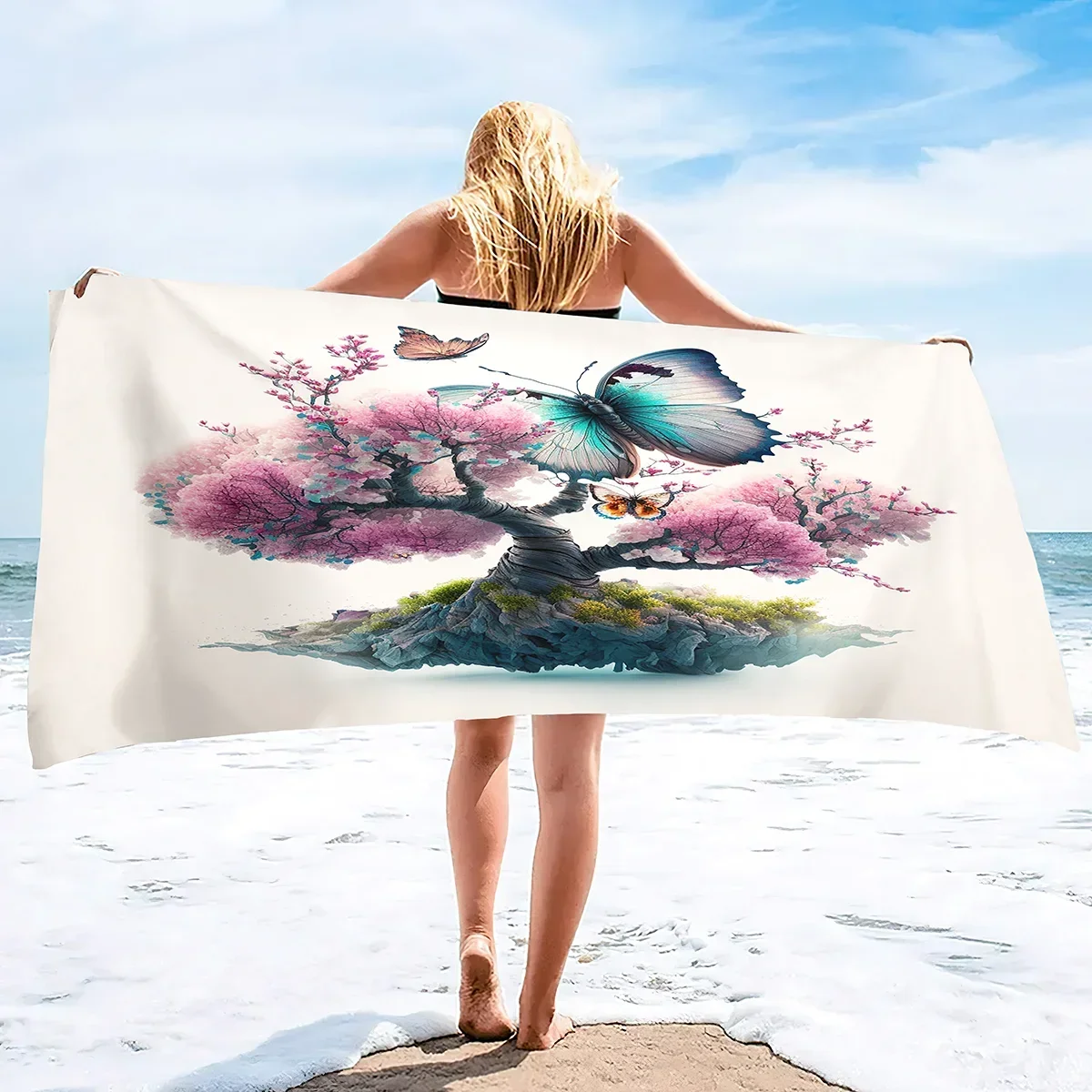 Butterfly Beach Towels Bath ,Microfiber Towel  Blanket Extra Large Oversized  Towel,Lightweight Quick Dry 80X160cm