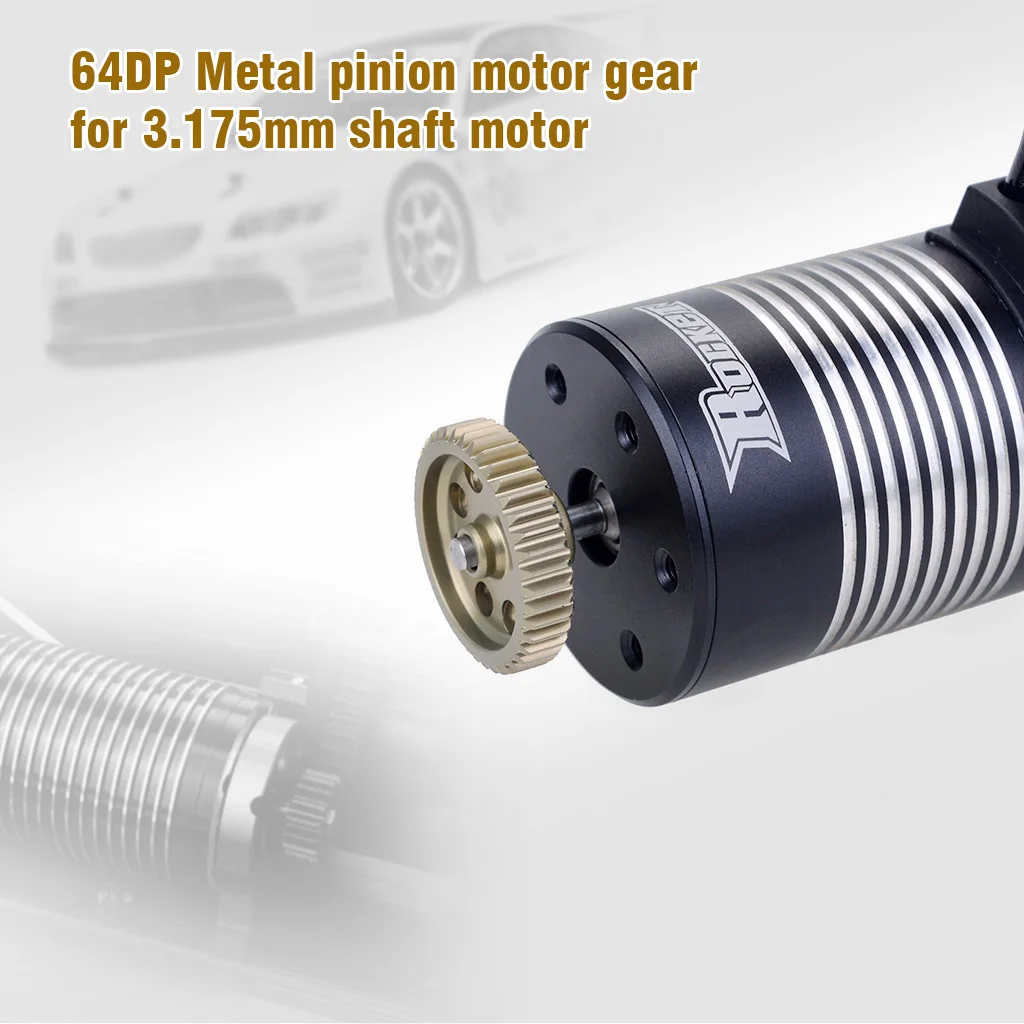 NEEBRC 64DP 3.175mm Metal Pinion Motor Gear 21T-25T 26T-30T 31T-35T 36T-40T 41T-45T 46T-50T for 1/10 RC Car Toy Model Parts