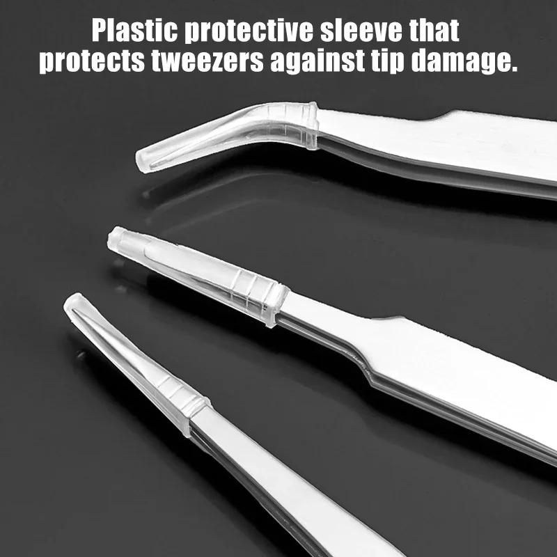 1/3 Pcs Tweezers Set Bag Stainless Steel Anti-Static Precision Tweezers for Electronic Mobile Phone Repair Tools Hand Tools