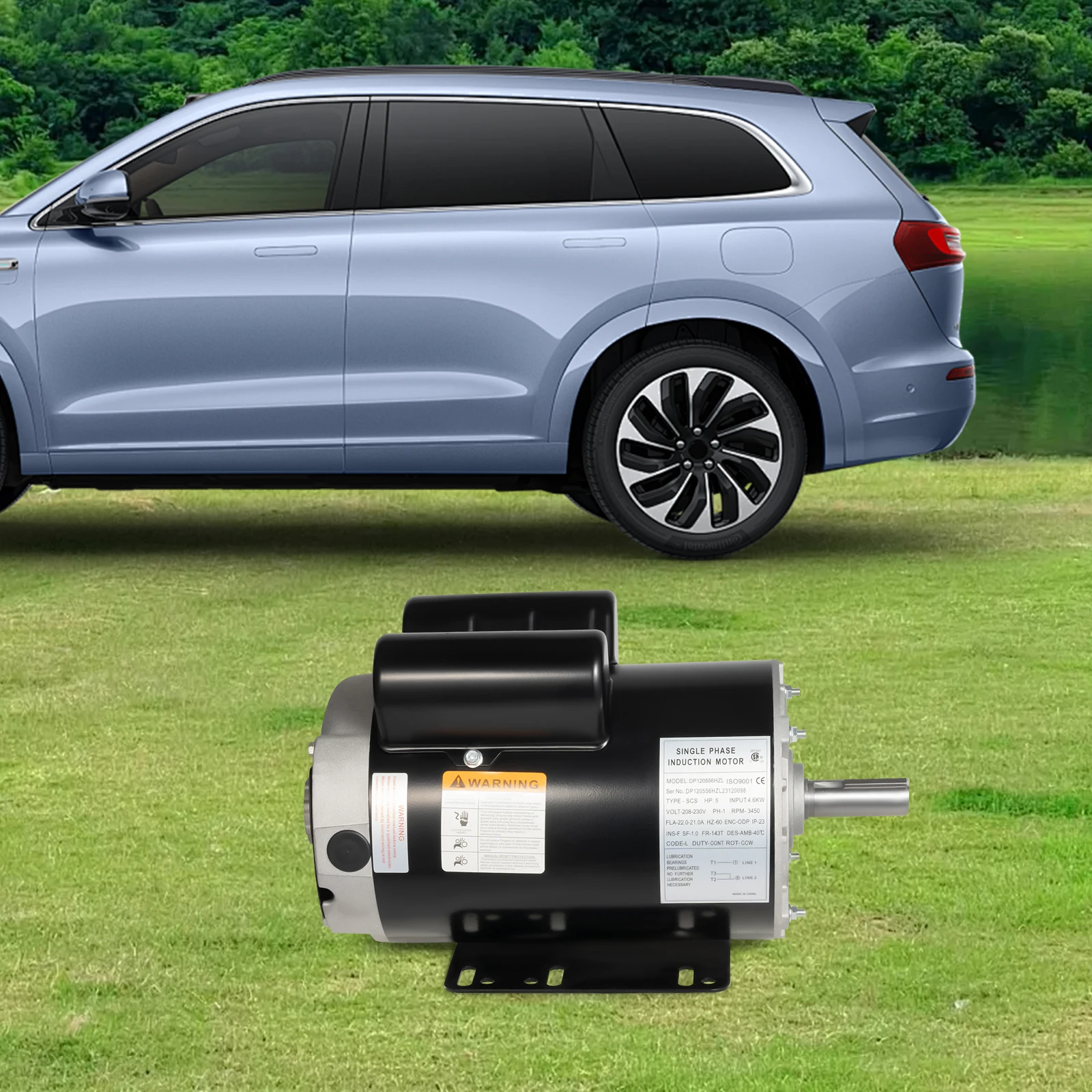 

Электродвигатель мощностью 5 л.с., 3450 об/мин, 208–230 В, электродвигатель компрессора, вал 7/8 дюйма, рама 143/5 т, однофазный двигатель воздушного компрессора