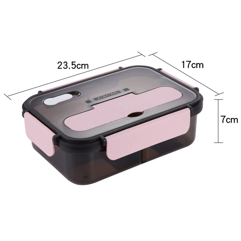 Lunch Box Bento Box Sealed Fresh Food Thermal Insulated Microwae Heating 3 Grids Food Storage Box Portable  for Children