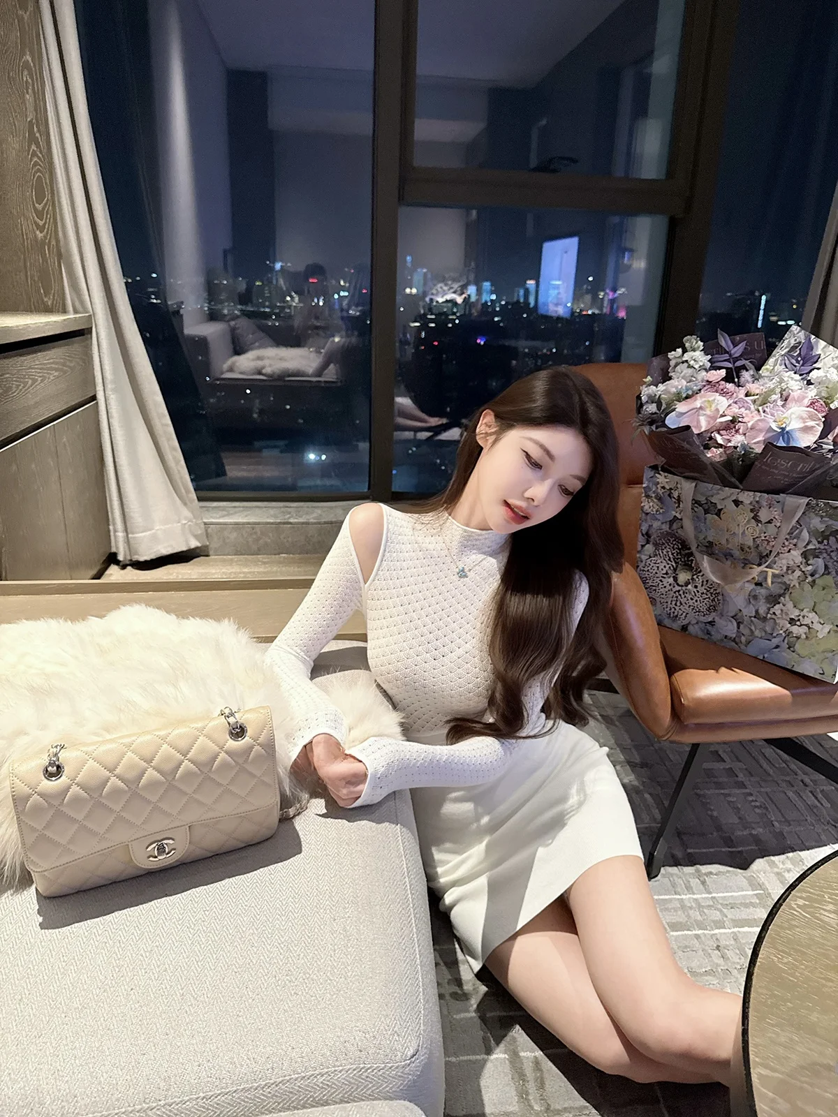 

Sexy Knitted oulder Bared Waist Cinched Dr for Women JustQin Island Winter Collection 2025 Autumn New Arrival H Version ...