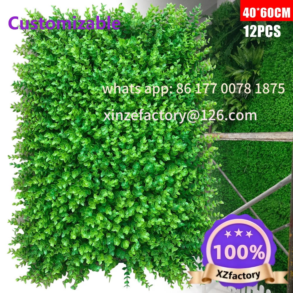 

Customizable Artificial Boxwood Panels Grass Backdrop Wall Privacy Hedge Screen 12PCS 23.62"x15.74" for Garden Fence Backyard