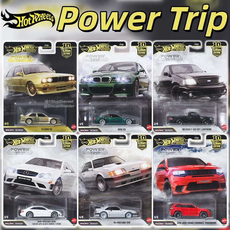 Mattel Hot Wheels Premium Power Trip & Fast & Furious Veicolo da Collezione 1/64, Mazda RX-7 1995, Modellino Auto Chevy 1967