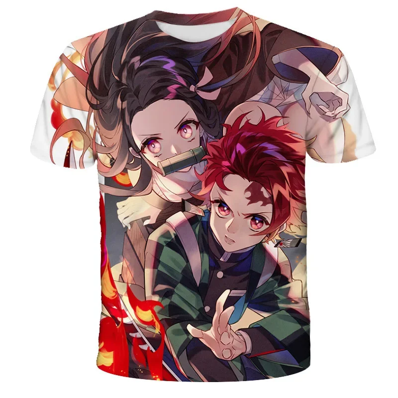 Hot Salling New Anime Demon Slayer Cosplay 3D Print T-Shirts Fashion Men/Women Cartoon Tee Shirt Casual Kid Short Sleeve Tops