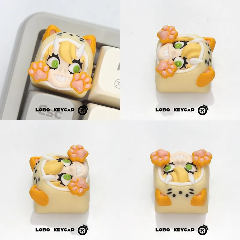 Колпачки для клавиш LOBO Lilith, милые колпачки для клавиш ручной работы из смолы, механические колпачки для клавиш, индивидуальные игровые аксессуары, подарок