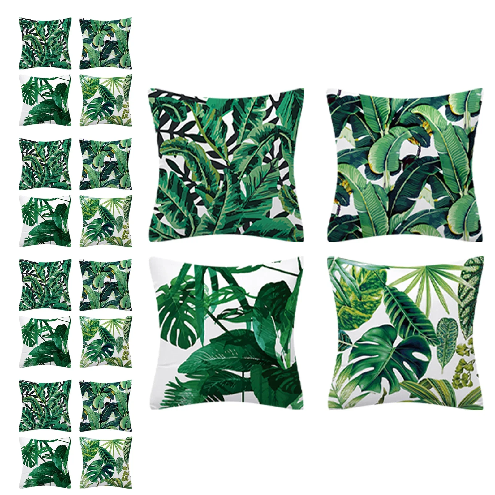 

20PCS/4PCS Tropical Leaves Pillow Cover 17.7x17.7in Decorative Square Cotton Cushion Case for Home Sofa Couch Bed （Random Color）