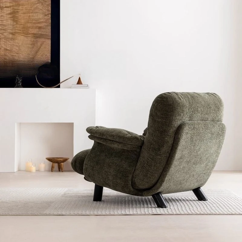 Medieval cream style, white sofa chair lazy type, straight row high-footed sofa creativity