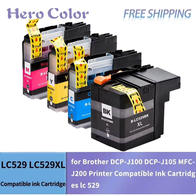 

Совместимые картриджи LC529 LC529XL подходят для принтера Brother DCP-J100 DCP-J105 MFC-J200.