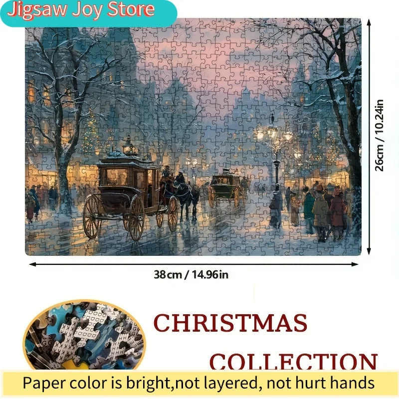 1박스() 성인용 빅토리아 스타일 크리스마스 퍼즐, 파티 게임 및 활동에 적합 - 우아한 혼합 색상 모자이크 디자인 1