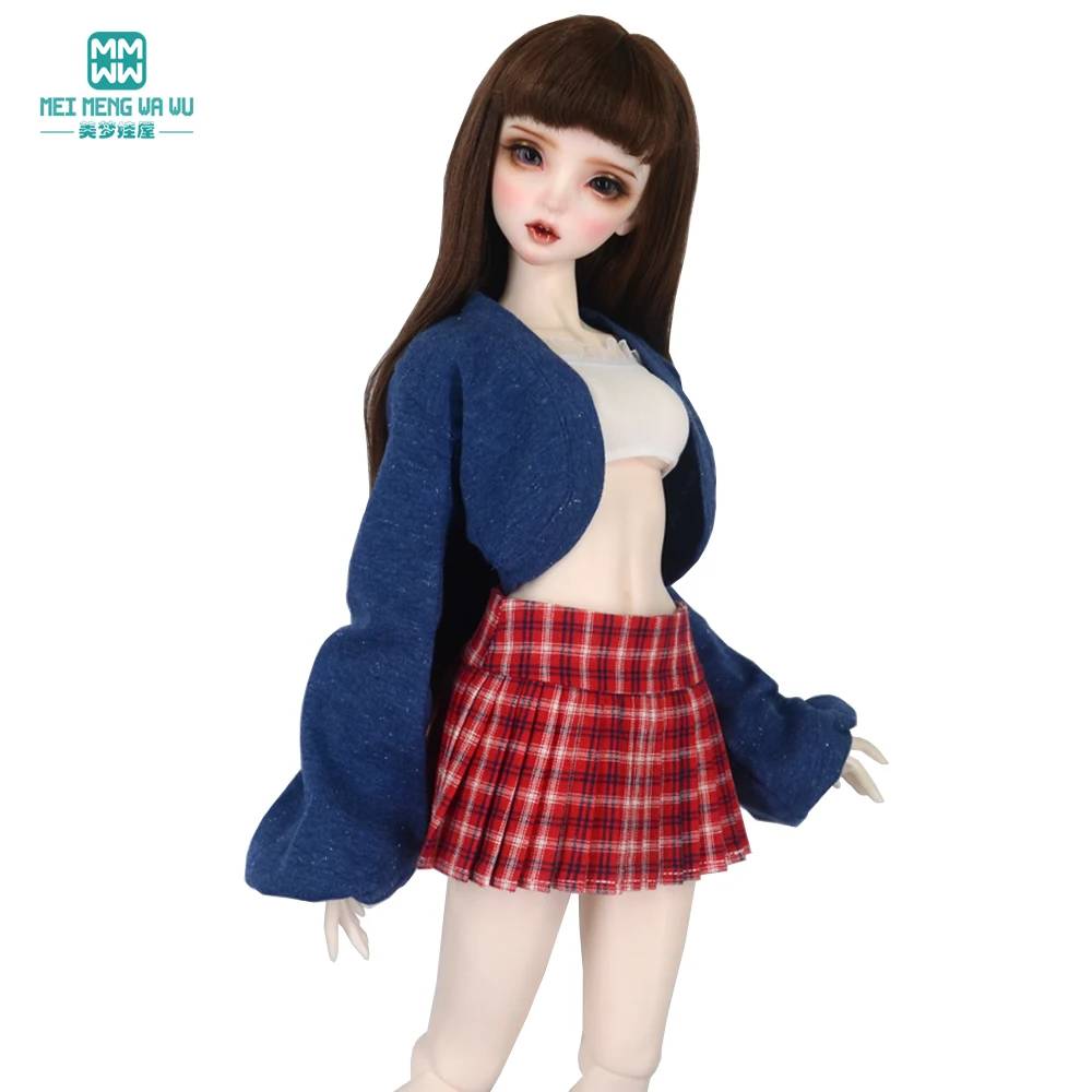 Ropa de muñeca BJD 1/3 DD SD YOSD, Chaqueta de punto de moda, Falda plisada, conjunto de tres piezas