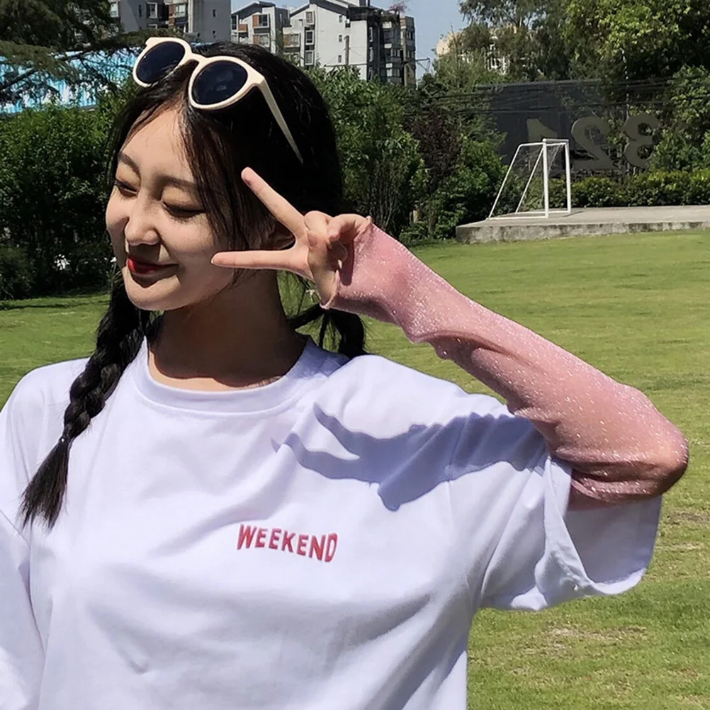 

Sun Block Outdoor Pink Soft Breathable Sunproof Sleeve Sun Protection Sleeve Arm Arm Cover Sleeves Cover