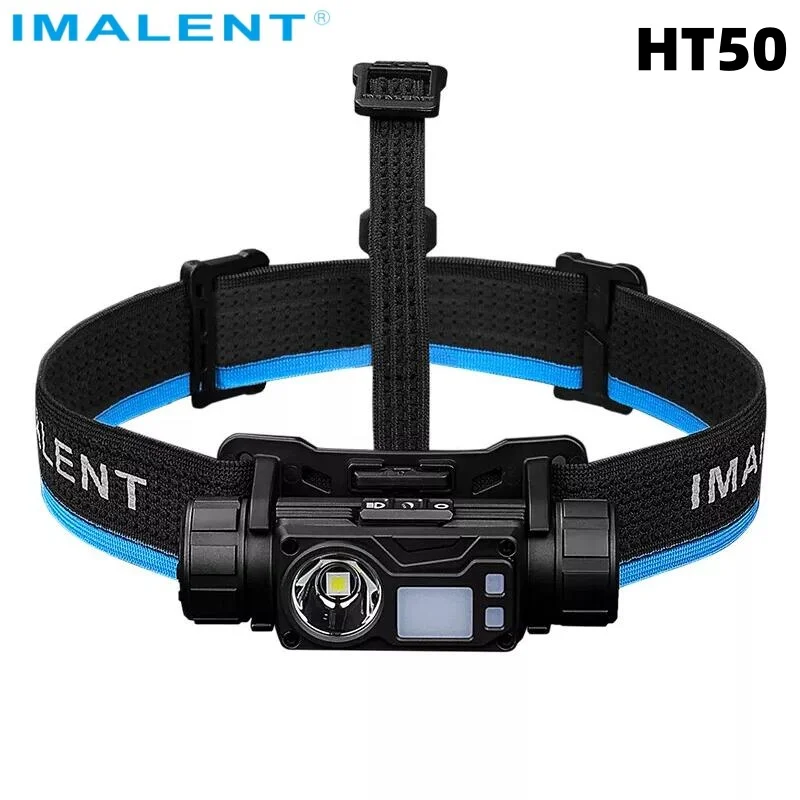 IMALENT HT50 Headlight 3000 Lumens Lightweight Lantern Headband USB-C Rechargeable Dual Light Sources Headlamp Built-in Battery