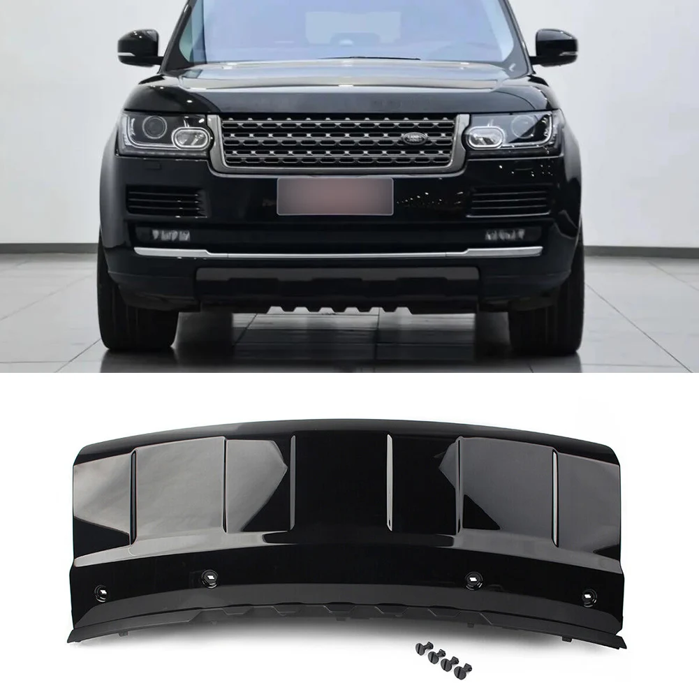 Glanzend Zwart Voorbumper Skid Plaat Beschermkap Bekleding Voor Land Rover Range Rover 2014 2015 2016 2017