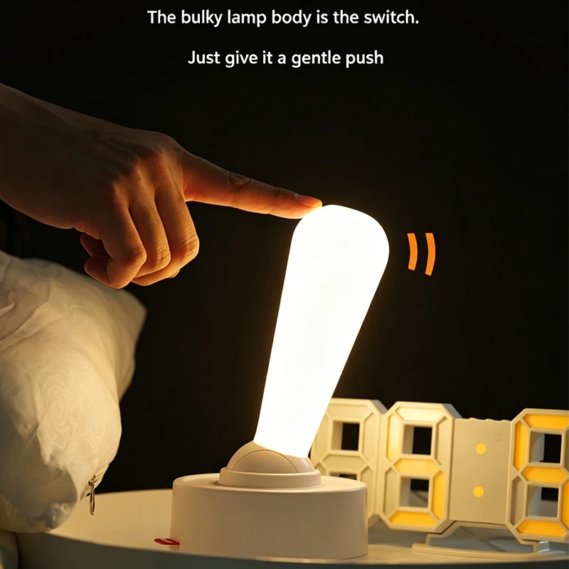 Rechargeable LED Night Light Portable 2 Modes Touch Bedside Lamp for Bedroom Hallway Nursery Home Use