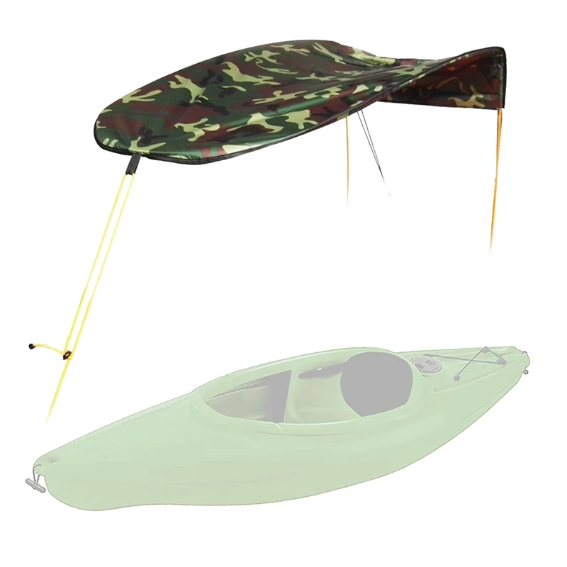 Kayak Sun Shade Canopy,Waterproof And UV Protection Awning Top Cover,Folding Sun Shade With Storage Bag For Boat Kayak