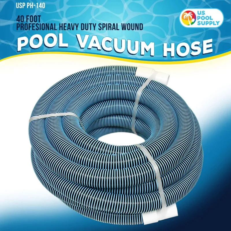 40ft Professional Heavy Duty Spiral Wrap Pool Vacuum Hose