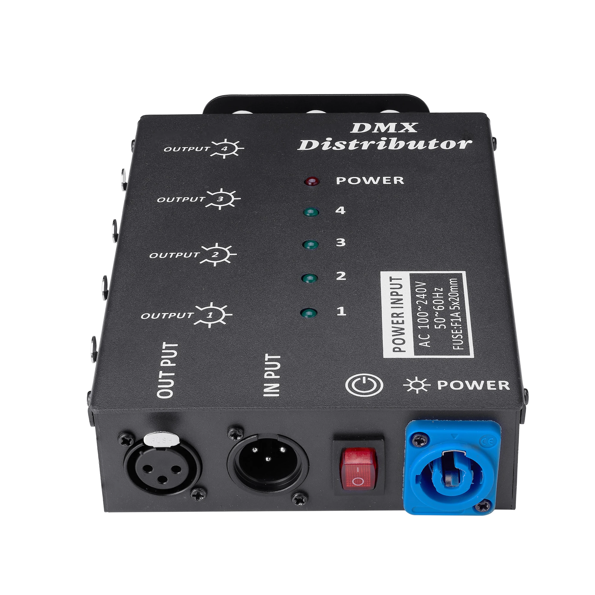 8 4-CH DMX512 Signal Splitter Amplifier, Opto-Isolated, Rack Mountable
