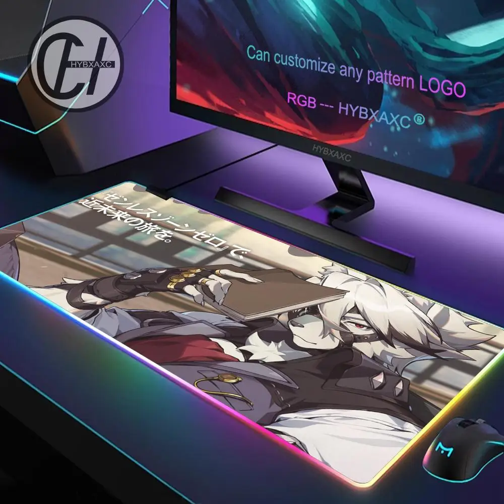 Zenless Zone Zero Von Lycaon Muismat RGB Gaming Muismat Bureaumat HD Gamer Grote LED Licht XXL Muismatten PC Computer Tapijt