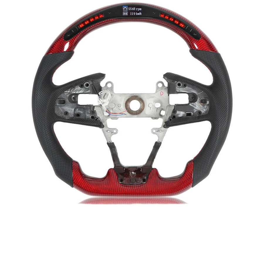 Custom LED Racing Car Carbon Fiber Steering Wheel Fit For Honda Civic FC1 fk7 fk8 Steering Wheel Carbon Fiber