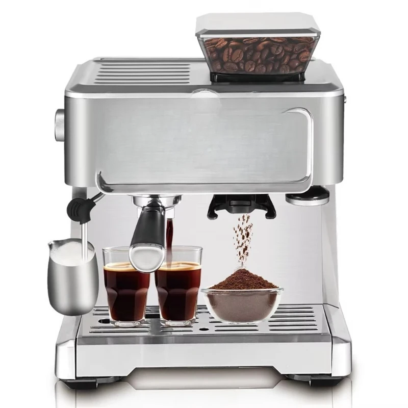 

Espresso machine with 1350 watt high pressure pump double brewing cycle and 2.3 liter large capacity for household use