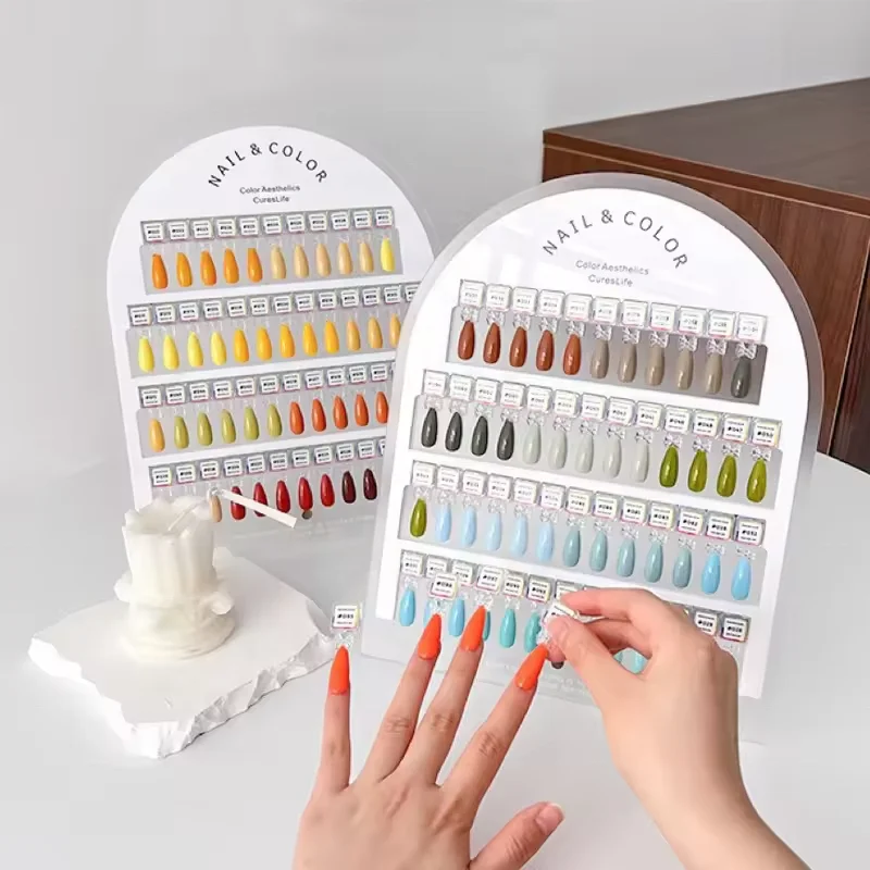 Wholesale  Acrylic Swatch Display Board Nail Polish & Gel Color Display Stand Book For Salon Color Testing