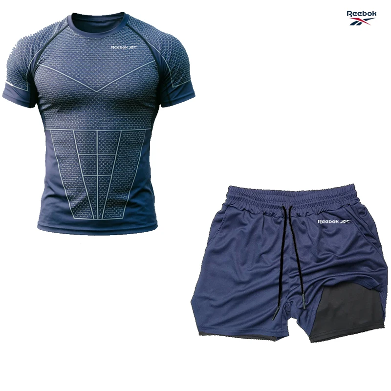 Reebok Men's Fitness and Sports Set - Casual Beach Sporty Underwear for Shapely Shorts - Daily Style Top Pairing - Outdoor Weara