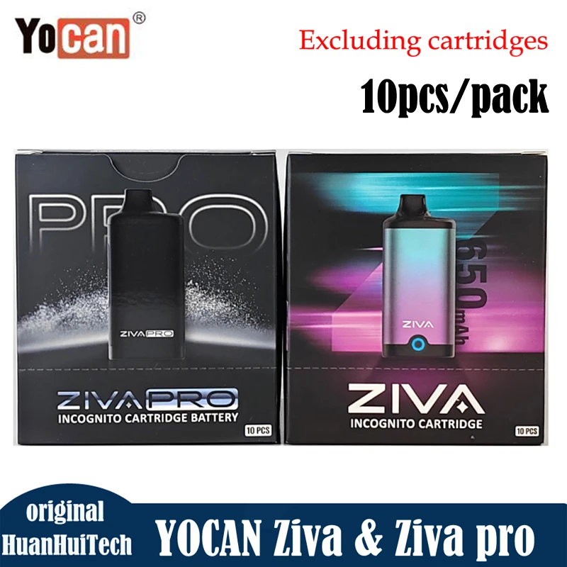 10 pçs/lote Original Yocan Ziva & Ziva Pro Vape Mod 650mAh Bateria Tela OLED Vape Pen Para 510 Cartucho Cigarro Eletrônico