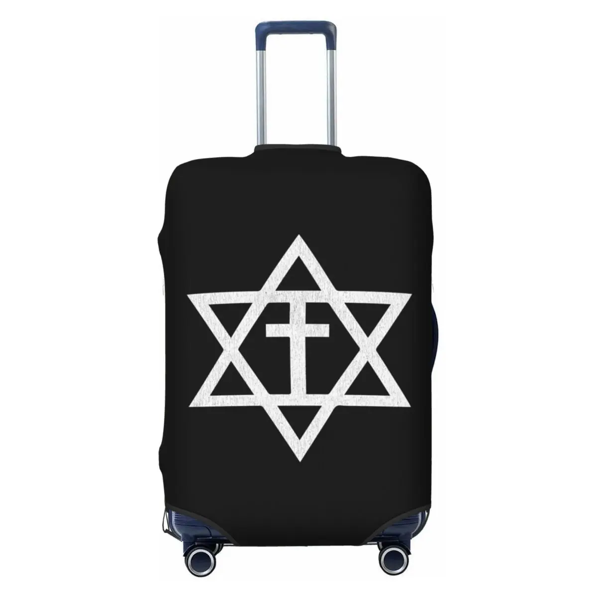 

Чехол для багажа с мессианским крестом и звездой Давида, эластичный защитный чехол для дорожного чемодана, подходит для чемоданов 18-32 дюймов