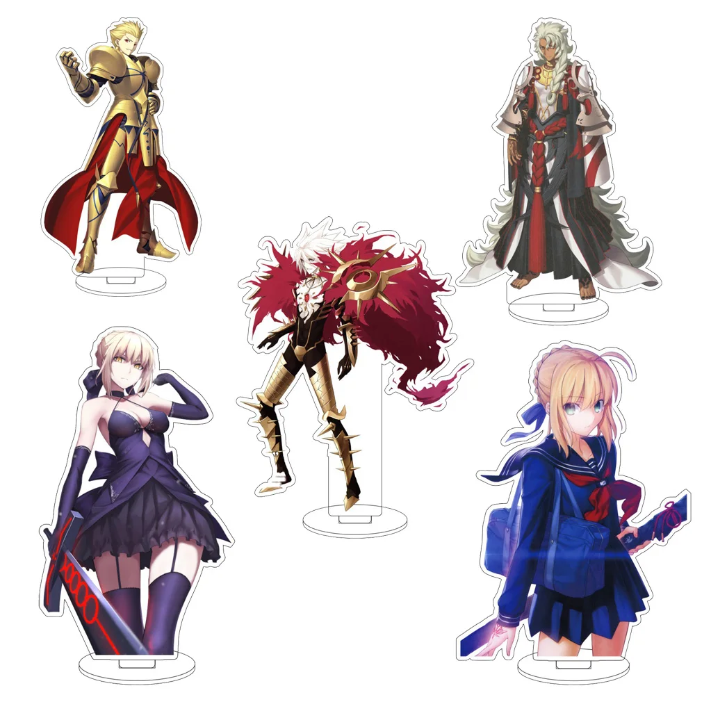

16CM Anime Fate/stay night Altria Pendragon‌‌ Emiya Shirou Emiya Rin Tohsaka Cos Acrylic Figure Stand Ornaments Chirstmas Gifts