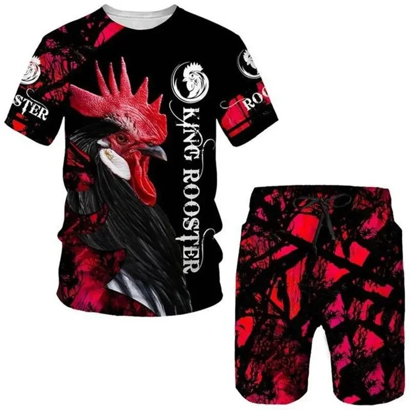 Camouflage T-shirt shorts men's summer casual round neck T-shirt short sleeved 2025 men's 3D printed sports set 2-piece set