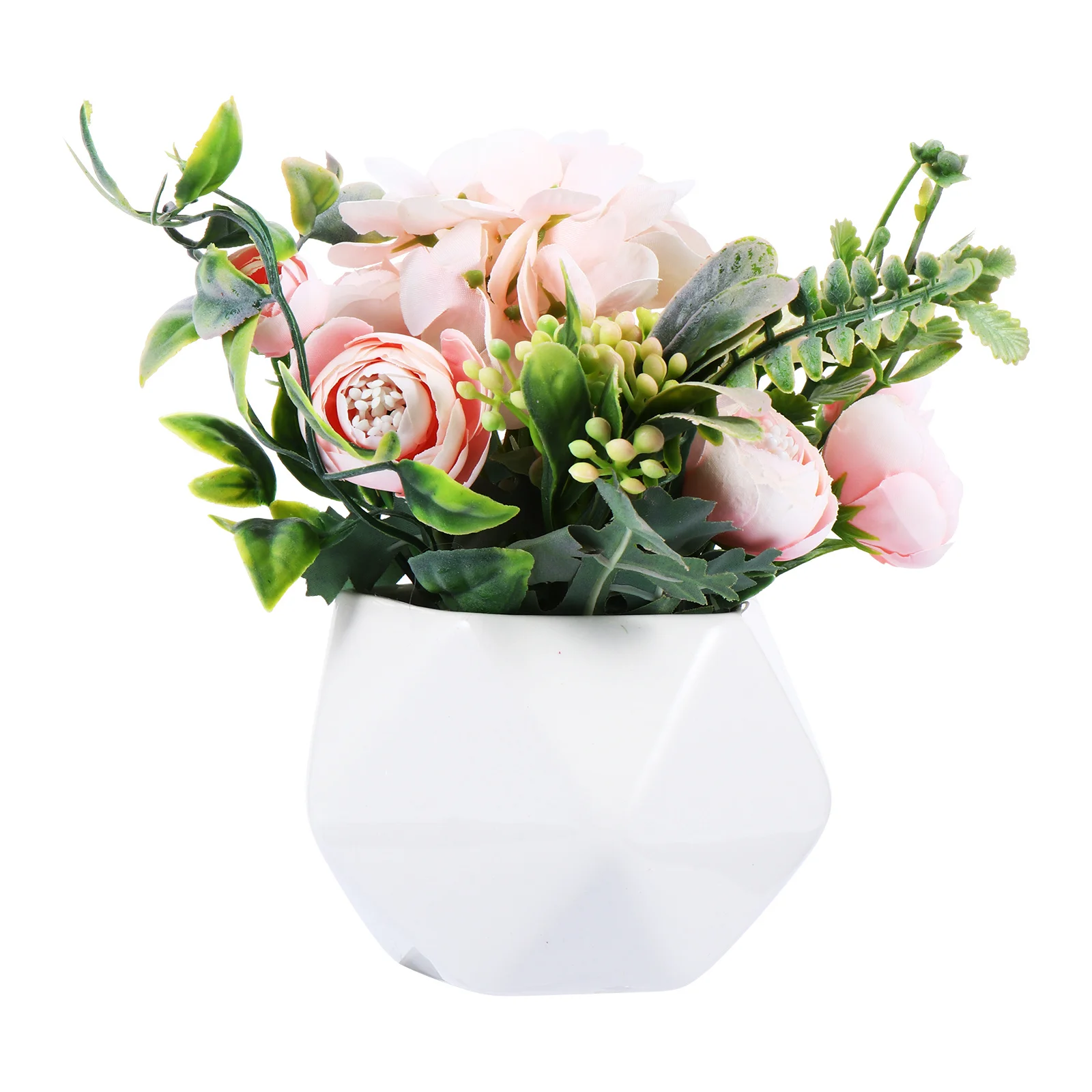 

1Pcs Simulation Hydrangea Bonsai Artificial Flower Premium Material Lifelike Home Office Decor Ceramic Planter Fake Flower