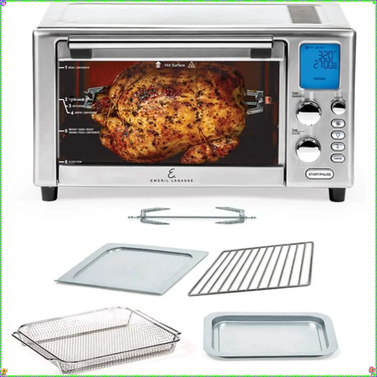 

Духовка для фритюрницы 9-в-1, 12 предустановок, нержавеющая сталь для функций медленного приготовления тостеров