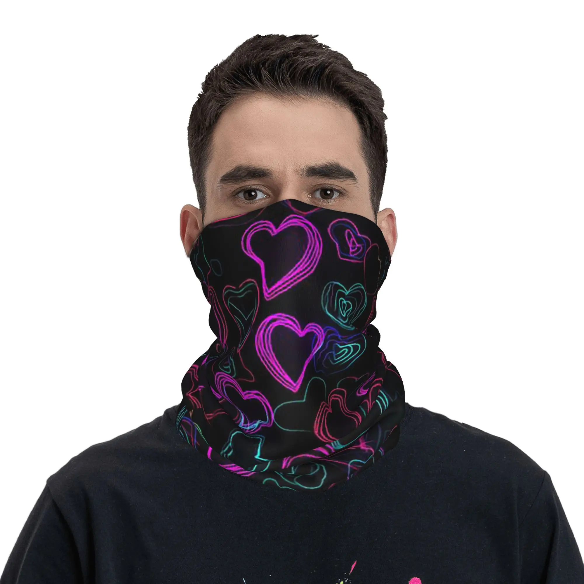 Love Color Patterns Bandana Neck Gaiter Printed Magic Scarf Multi-use Headband Running Unisex Adult