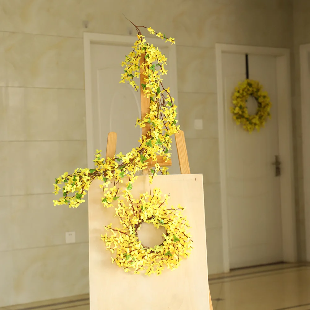 

Vibrant Nudiflorum Artificial Spring Wreath Garland for Home Wall Door Hanging Decoration Door Garland