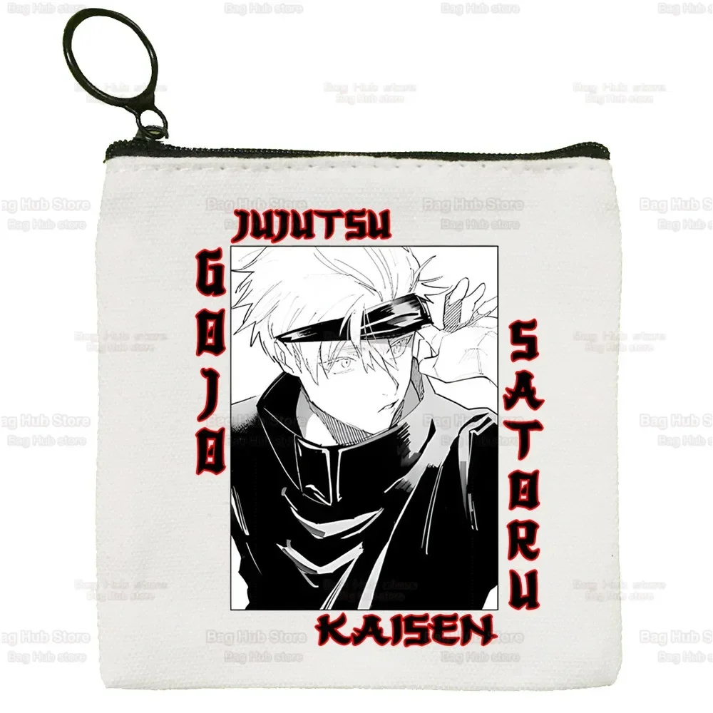 Jujutsu Kaisen Gojo Satoru Manga Japanese Anime Canvas Coin Purse Clutch Printing Cloth Coin Purse Student Case Customization