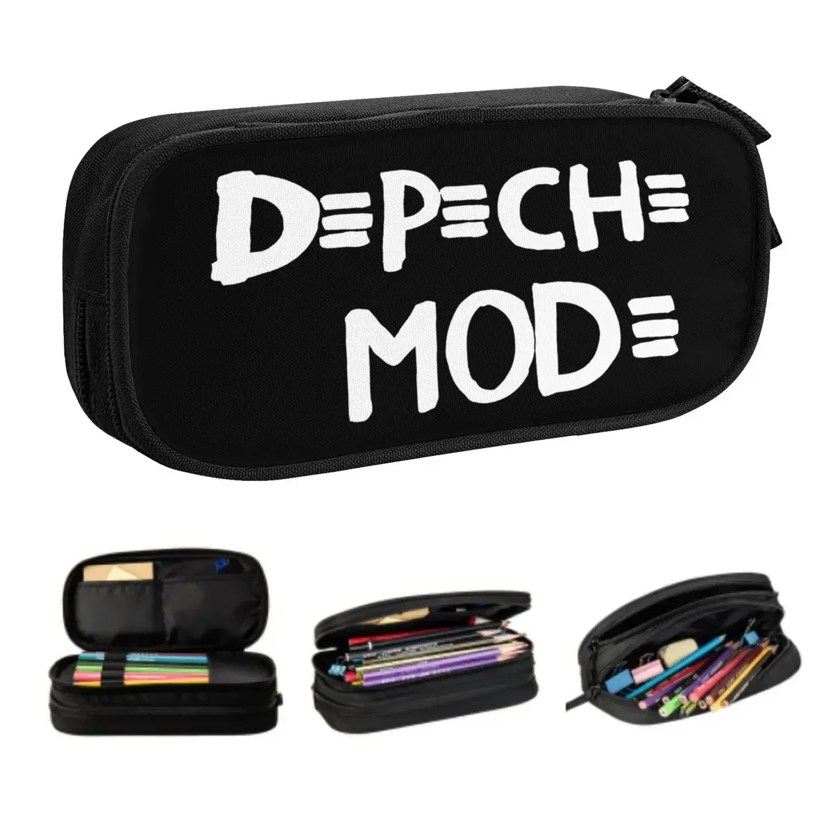 Custom Kawaii Electronic Rock Depeche Cool Mode Pencil Case for Boys Gilrs Large Capacity Pen Bag Box School Accessories