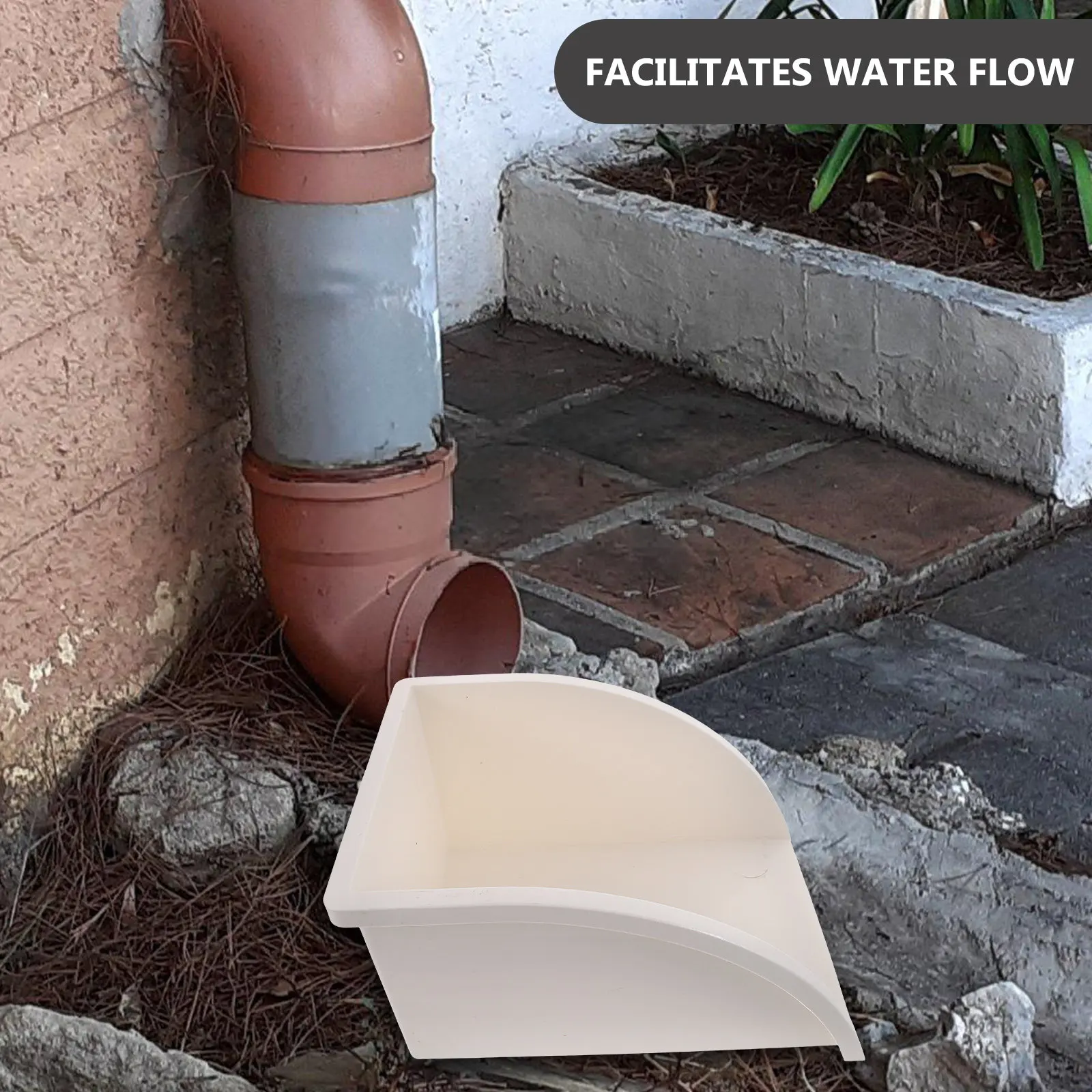 

Heavy Duty PVC Downspout Gutter Connector Strong Stability Corner Flow Facilitator Rain Gutter Splash Guard Rain Barrel Diverter