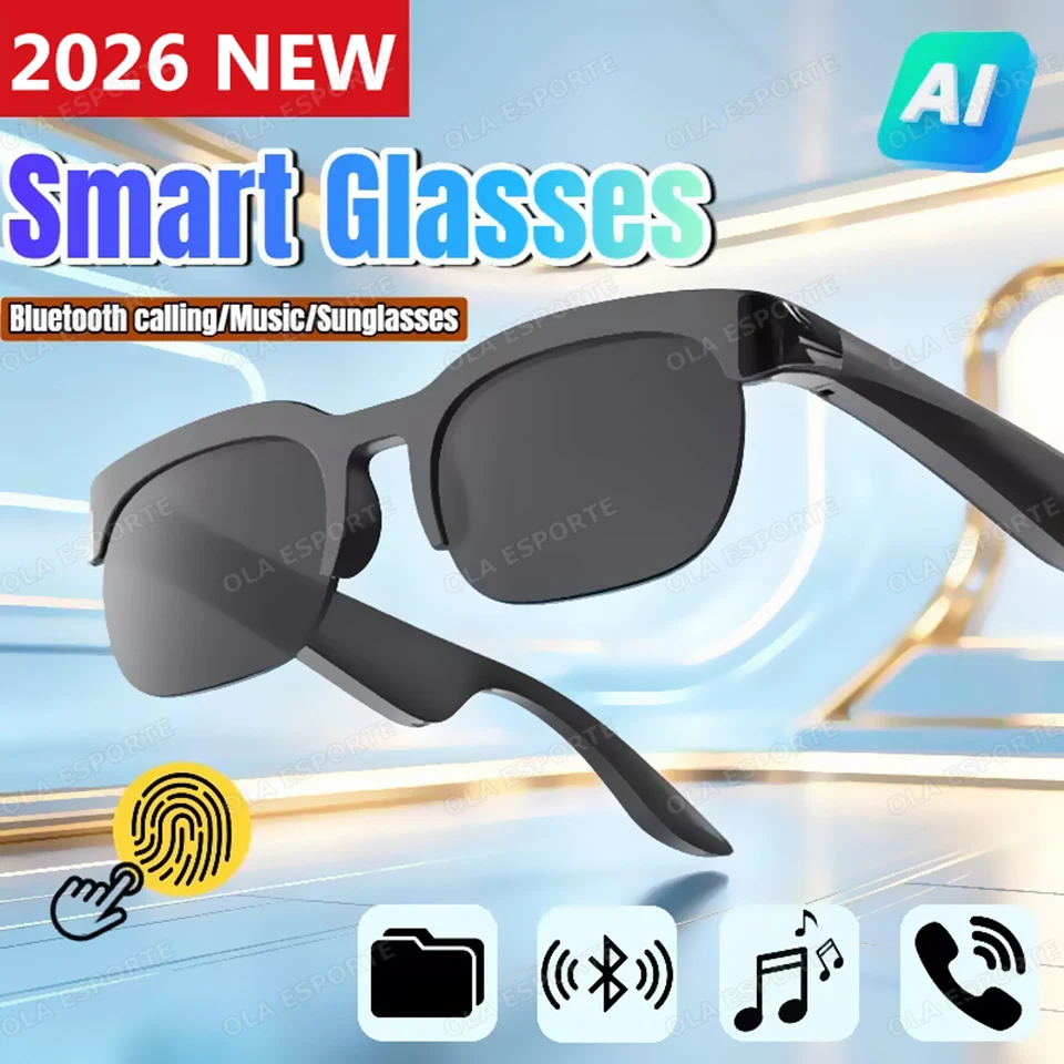 Nouvelles Lunettes Intelligentes de Contrôle de Caméra 2026 avec IA, Commande Vocale, Conversation Bluetooth, Enregistrement, Lecture Musicale et Protection UV