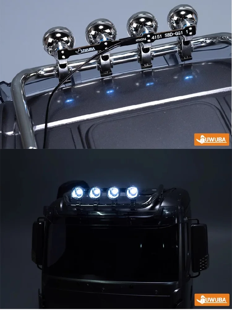 

56366 Roof Spotlight PCB Board LED JUWUBA 5V Lighting For 1/14 Tamiya RC Dump Truck For BENZ 4151 8×4 Car Accessories Part