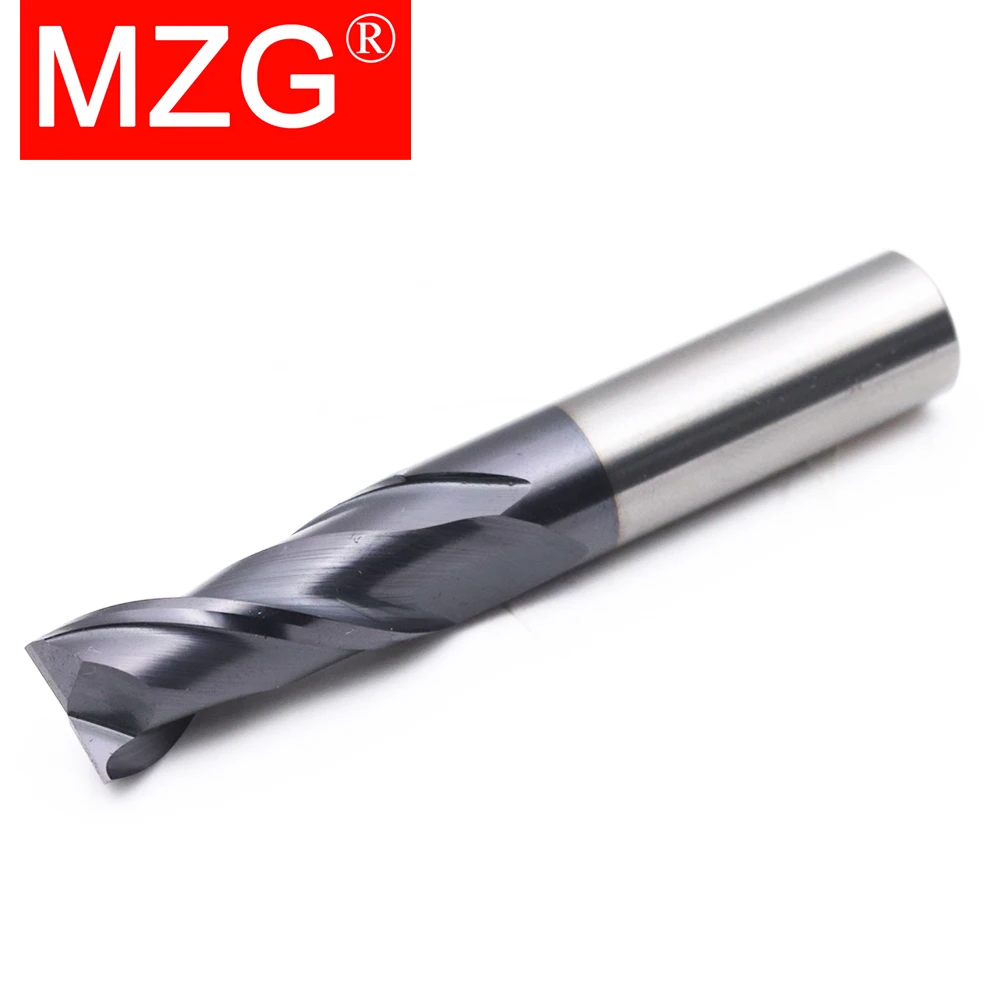 MZG 2 Flute HRC45 Carbide End Mill 1 2 4 5 6 8 10 12mm Milling Cutter Alloy Coating Tungsten Steel Cutting Tool CNC Endmills