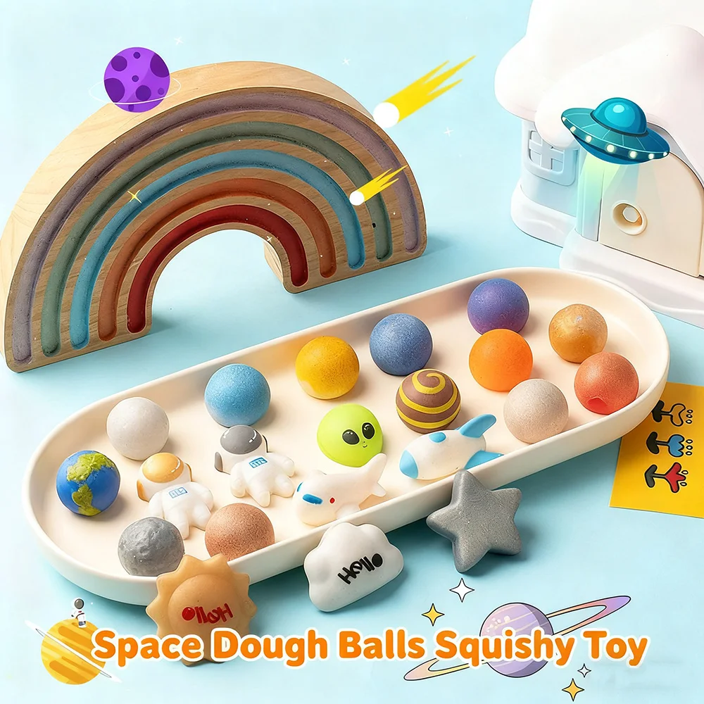 Série galáxia mochi brinquedos mole espaço planeta alienígena bolas de estresse espremer brinquedo sensorial crianças festa favor goodie saco decoração mesa