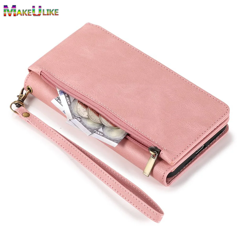 

Case for iPhone 14 Plus Pro Max Case Leather Card Slot Strap Zipper Wallet Case for iPhone 14 13 12 11 Pro Max 14Plus 14Pro Case