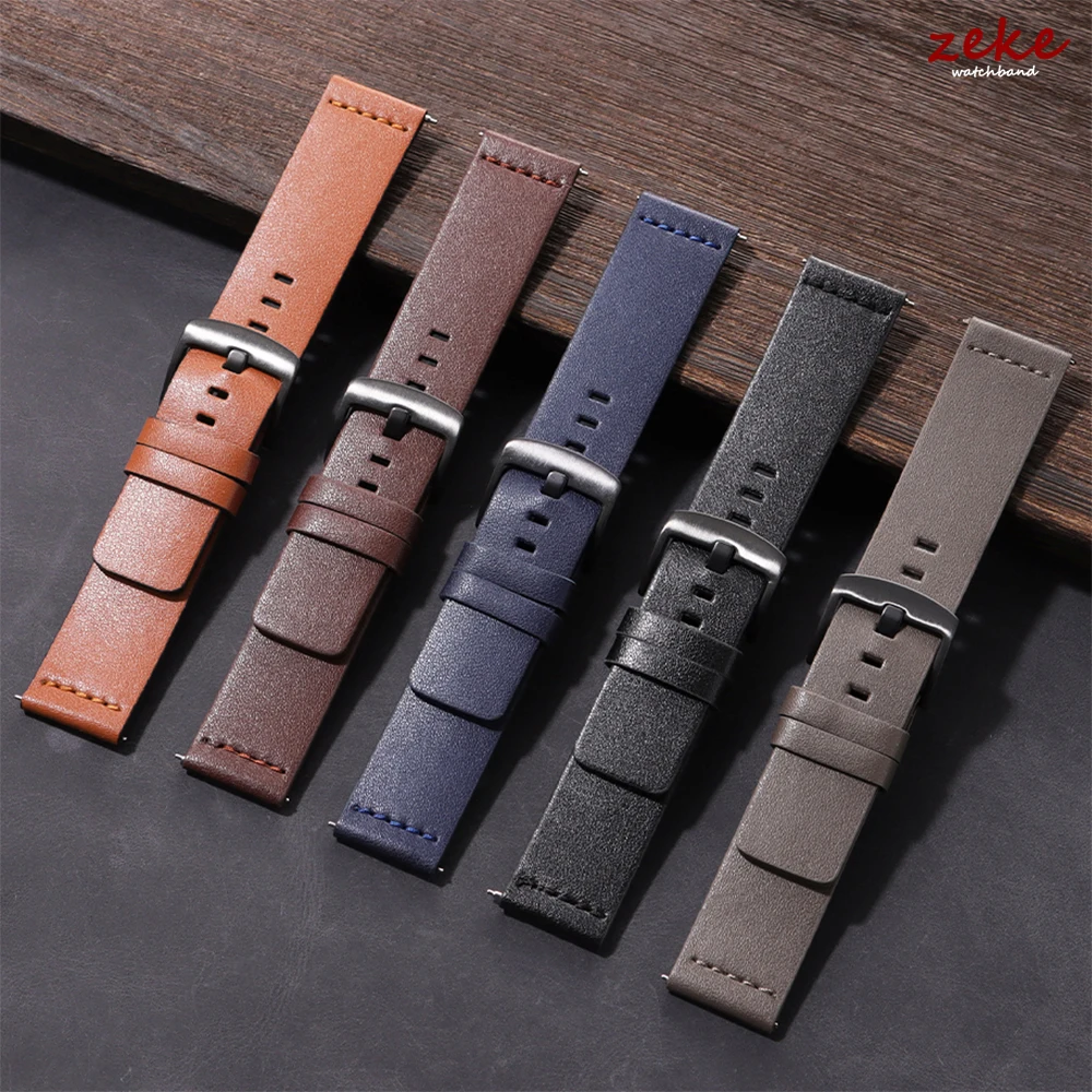 Echtes Kalbsleder-Uhrenarmband, 18 mm, 20 mm, 22 mm, 24 mm, universelles Uhrenarmband, Vintage-braunes Schnellverschluss-Armband für Männer und Frauen