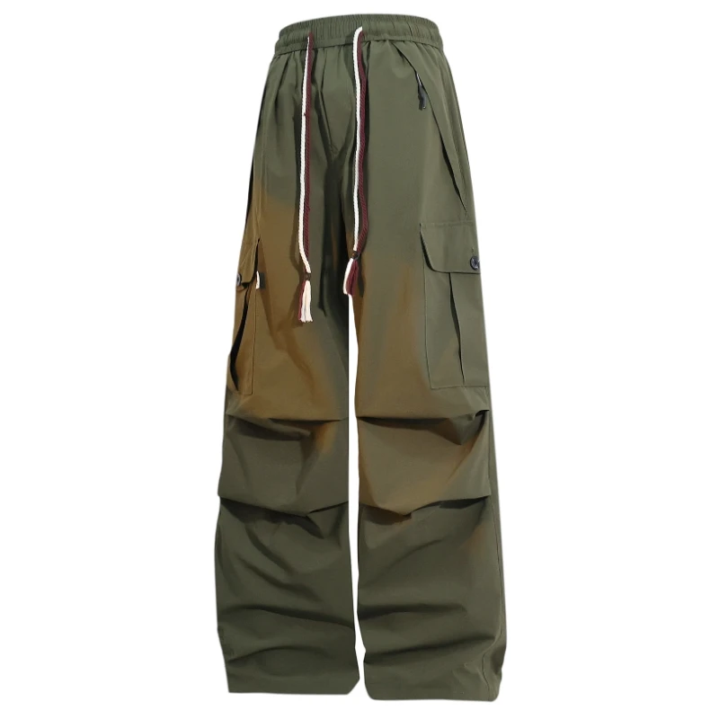 

Man Pants Men Clothing Spring New American Retro Cargo Trousers With Layered Pleats For Big And Tall Sizes